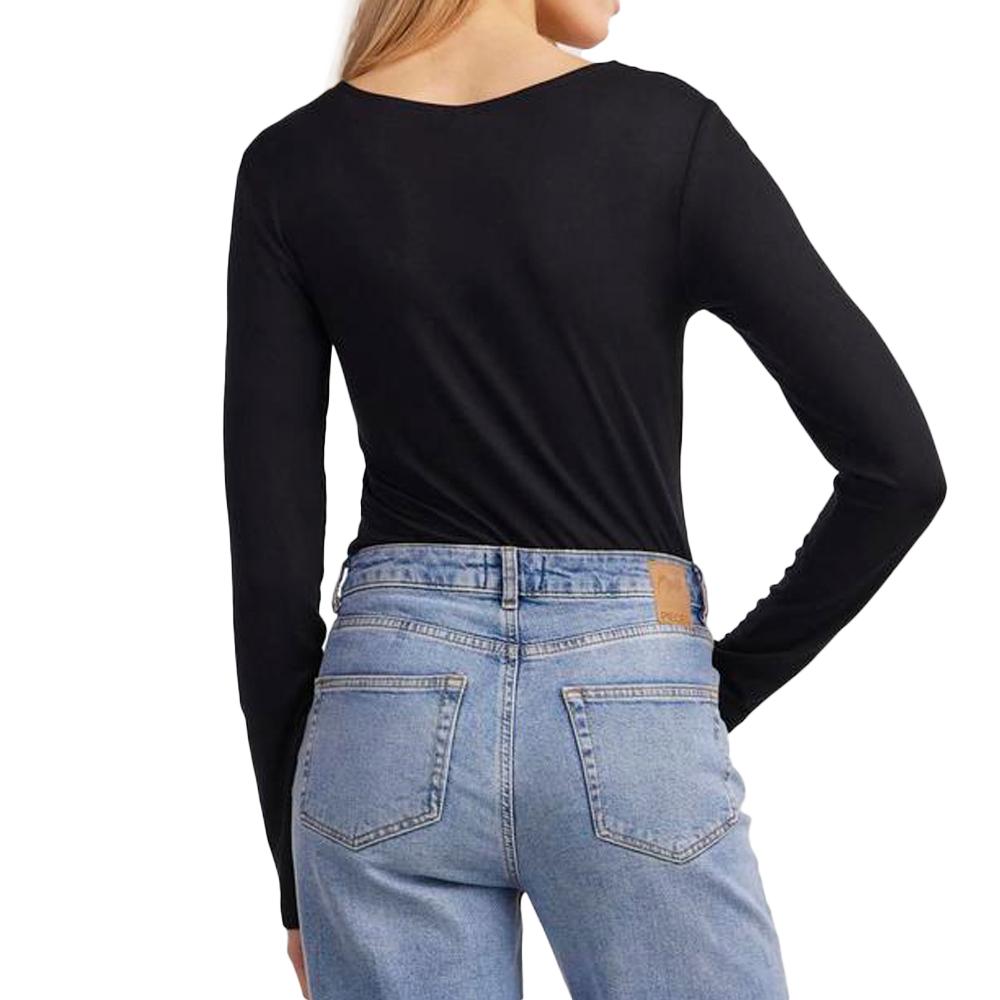 T-Shirt Noir Femme Pieces Pcbarbera vue 2