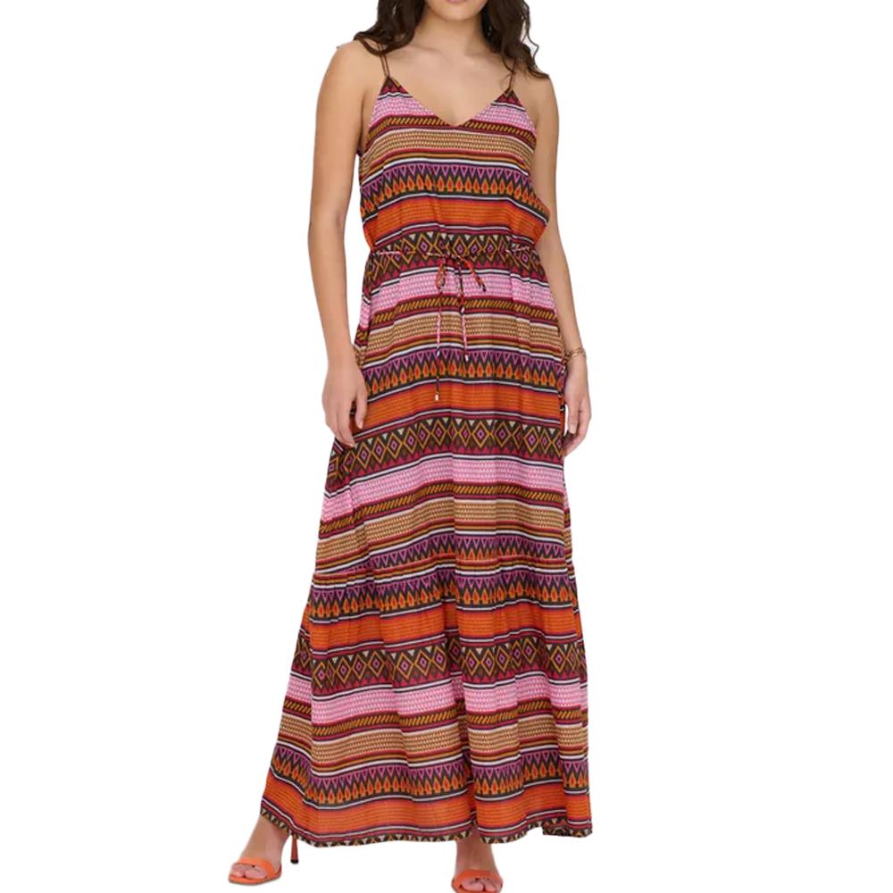 Robe Orange à Motifs Femme Only Tansted Life pas cher