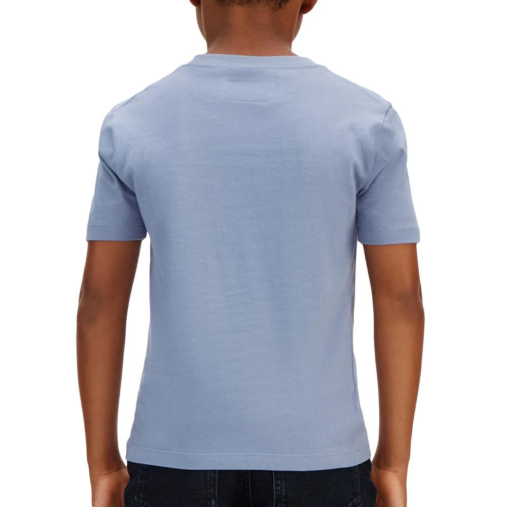 T-Shirt Bleu Garçon Calvin Klein Jeans Mono Mini Badge vue 2