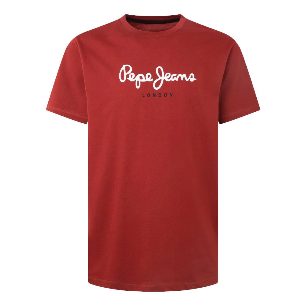 T-shirt Rouge Homme Pepe Jeans Original Stretch N pas cher