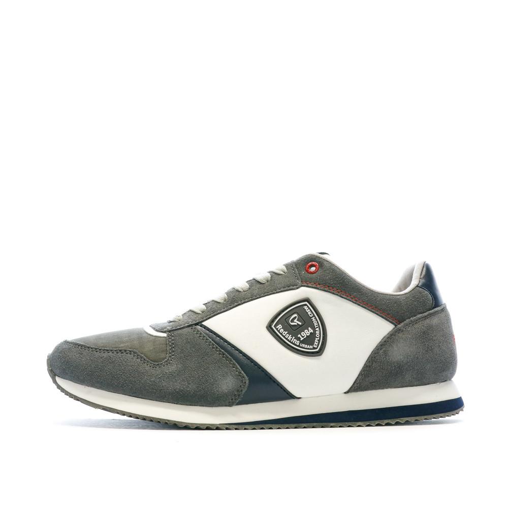 Baskets Blanc/Gris Homme Redskins Hasher pas cher