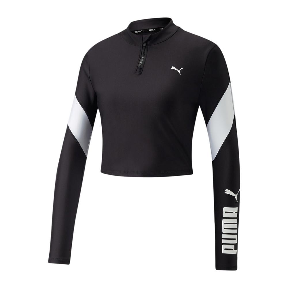 Sweat 1/4 Zip Noir Femme Puma Fit pas cher
