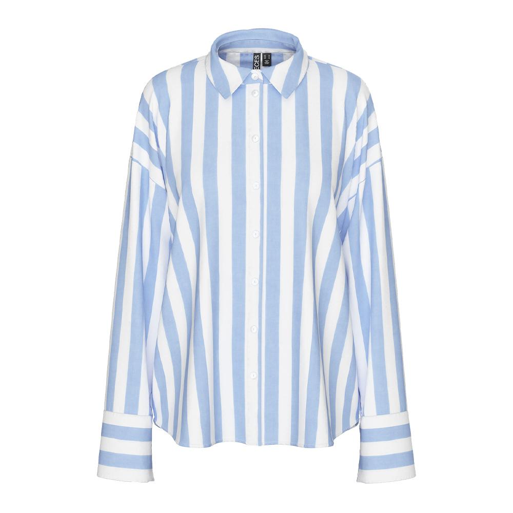 Chemise Rayures Bleu/Blanc Femme Pieces Liva pas cher