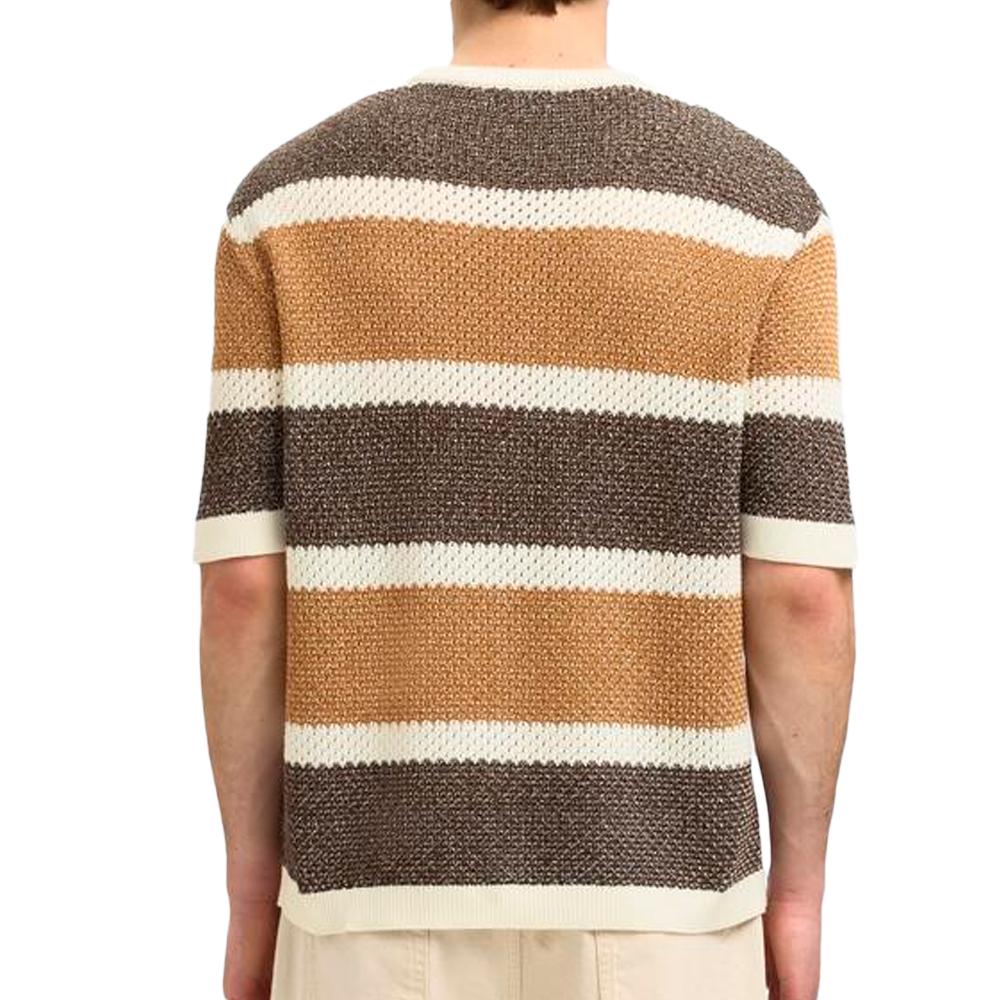 Pull Marron/Blanc Homme Selected 16097853 vue 2