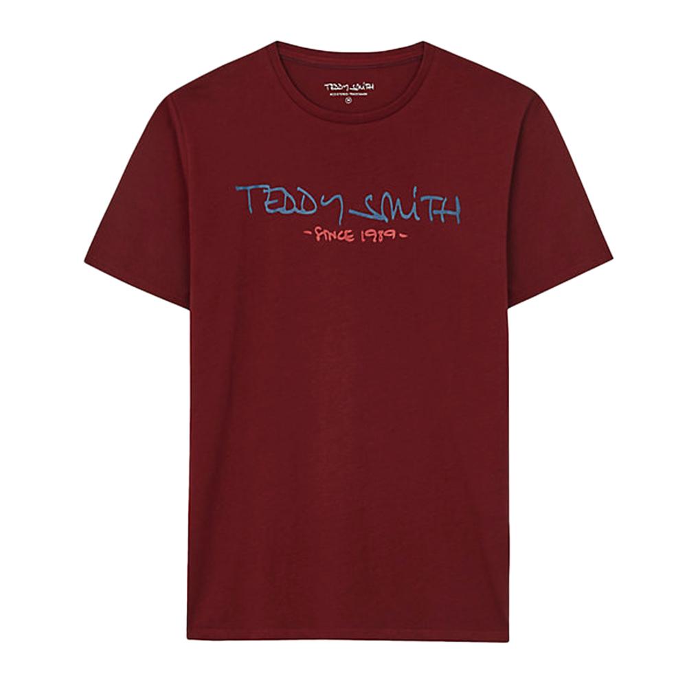 T-shirt Bordeaux Homme Teddy Smith Ticia pas cher