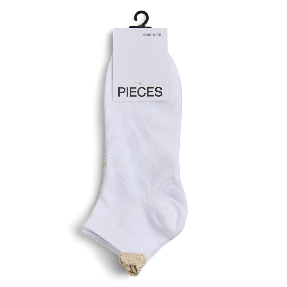 X2 Paires de Chaussettes Blanc/Doré Femme Pieces Claura vue 3
