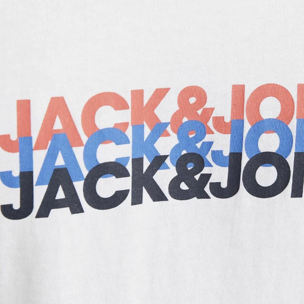 T-Shirt Blanc Garçon Jack & Jones Cyber vue 2
