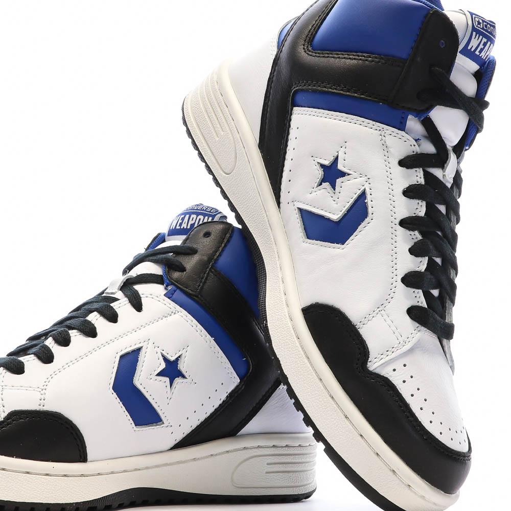 Baskets Blanches/Noires/Bleu Homme Converse Weapon vue 7
