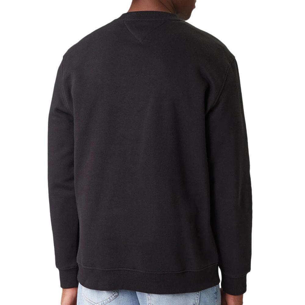 Sweat Noir Homme Tommy Hilfiger Linear Crew vue 2