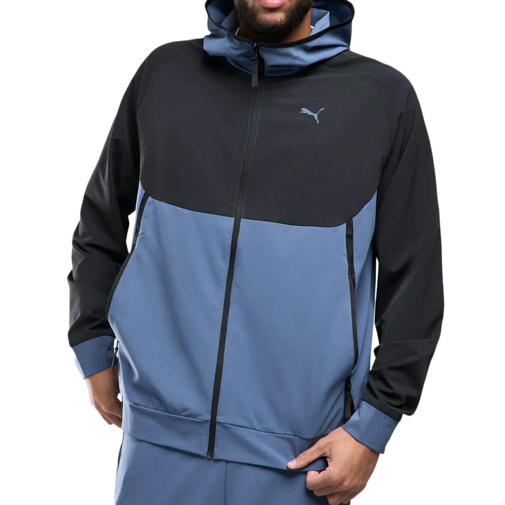 Puma Men's Dobby Blue/Navy Zip Sweat Top affordable