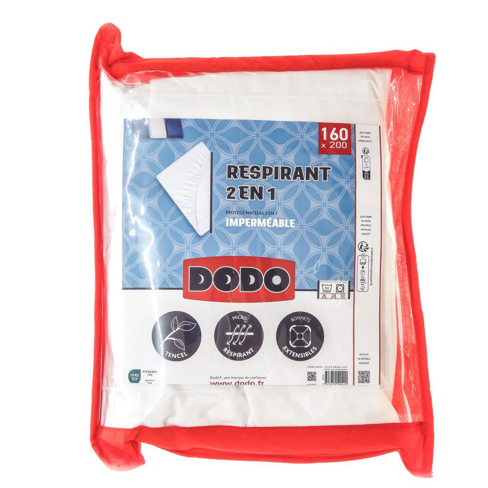 Protège Matelas Imperméable Blanc Dodo 160x200cm pas cher