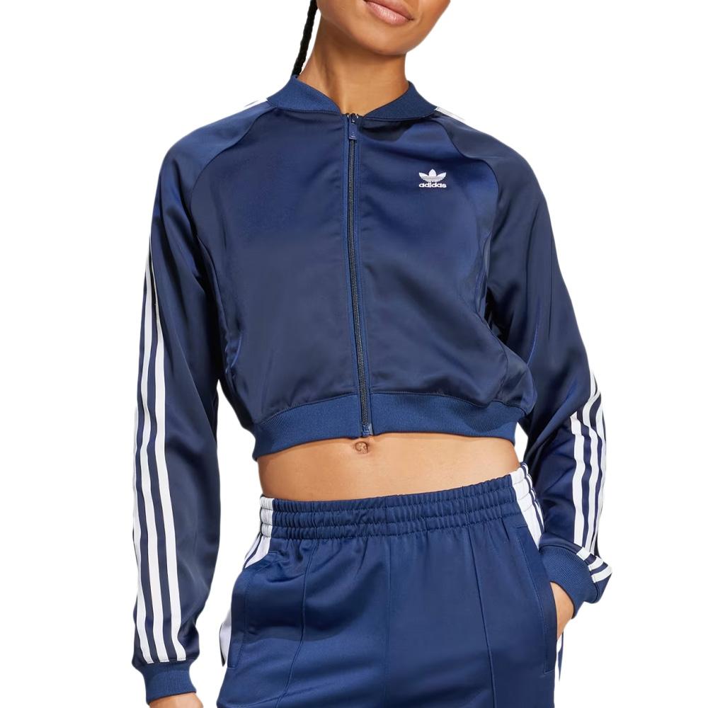 Veste de survêtement Bleu Adidas Adicolor Satin pas cher