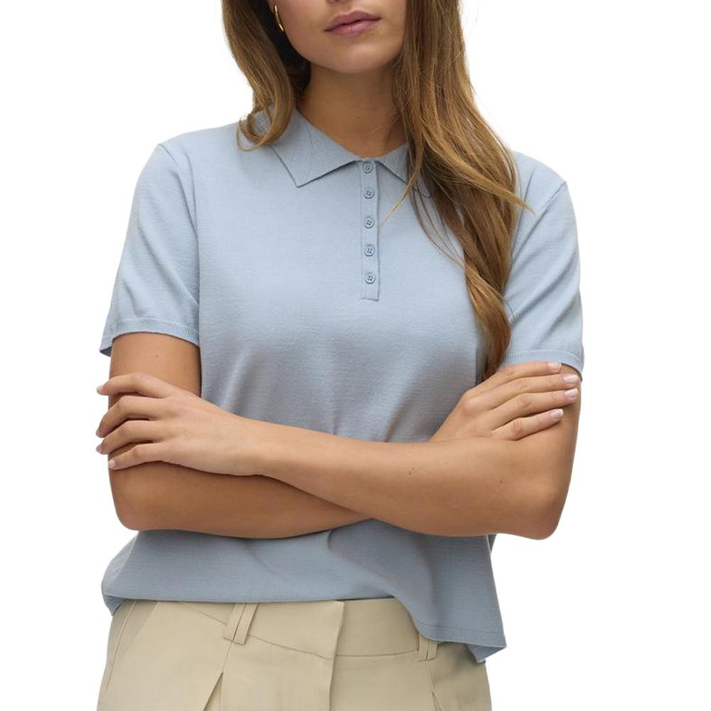 Polo Bleu Femme Vero Moda Lenny pas cher