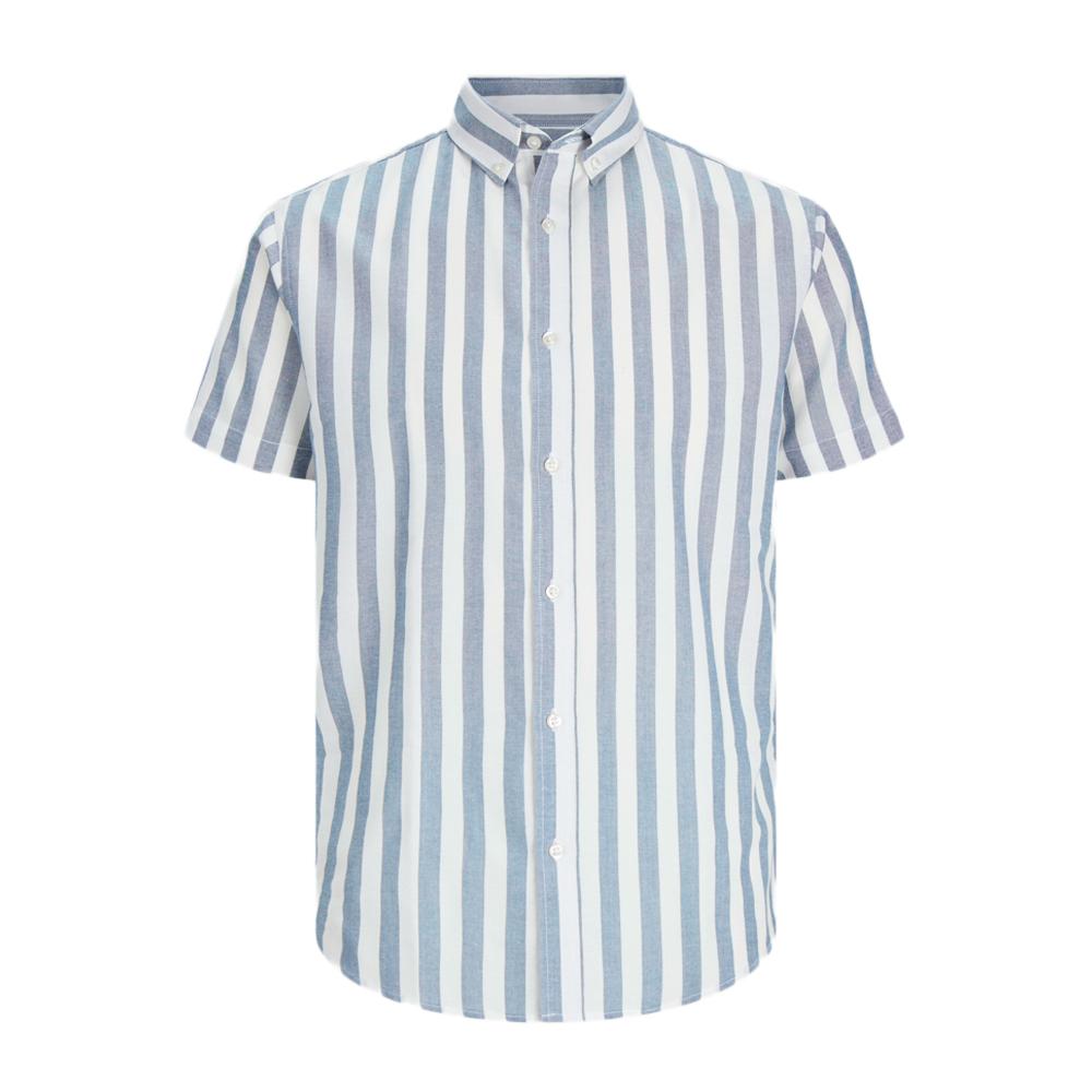 Chemisette à Rayures Manche courtes Bleu/Blanc Homme Jack & Jones Stripe pas cher
