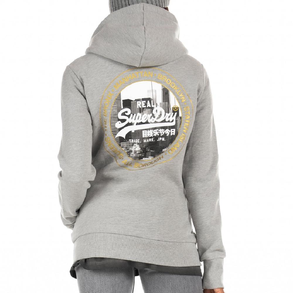 Sweat Gris Femme Superdry NYC vue 2