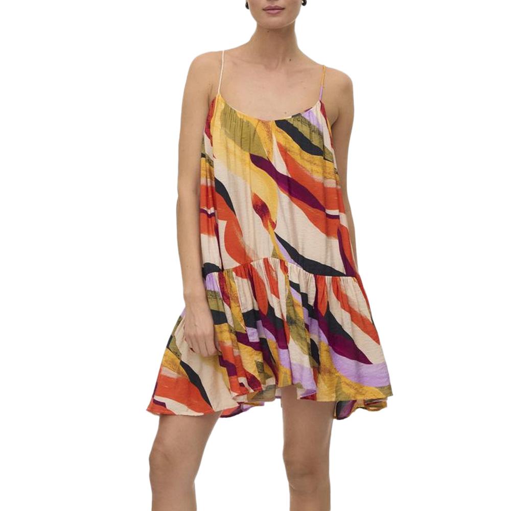 Robe Coloré Jaune/Écru Femme Vero Moda Tilly Singlet pas cher