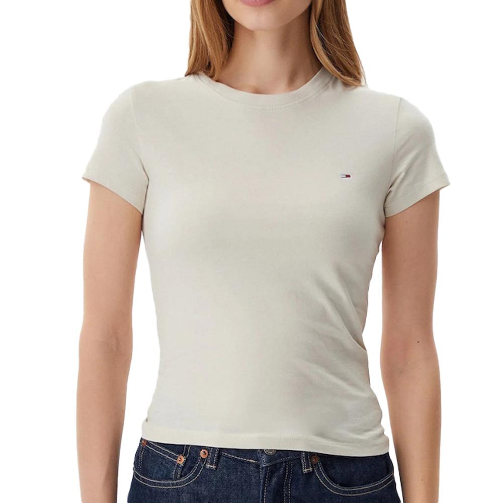 T-shirt Beige Femme Tommy Hilfiger Tjw pas cher