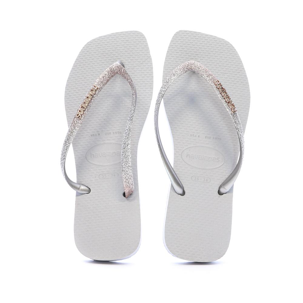 Tongs Grises Femme Havaianas Hav Square Glitter Ice vue 3