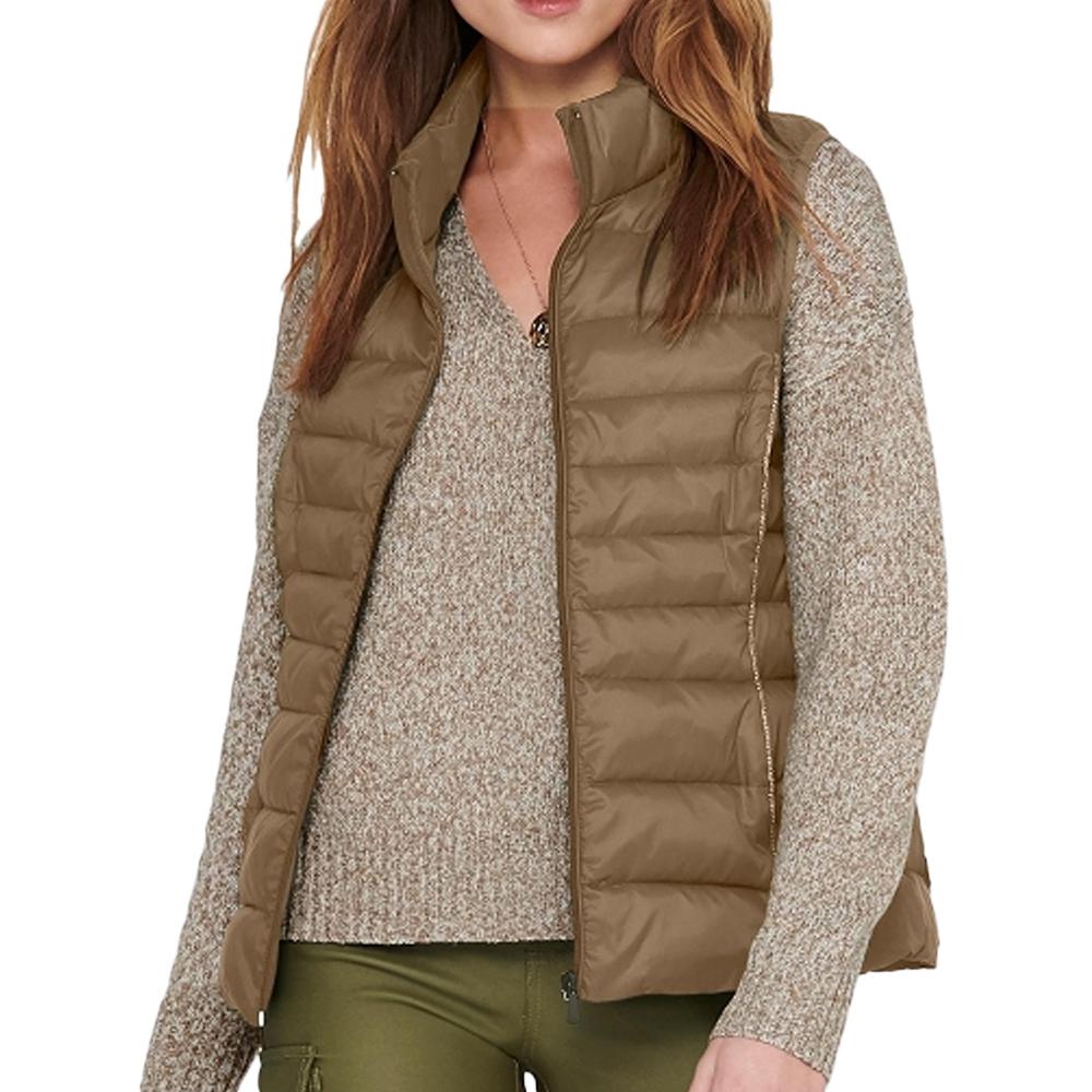Doudoune Sans Manches Marron Femme Only Quilted 15225157 pas cher