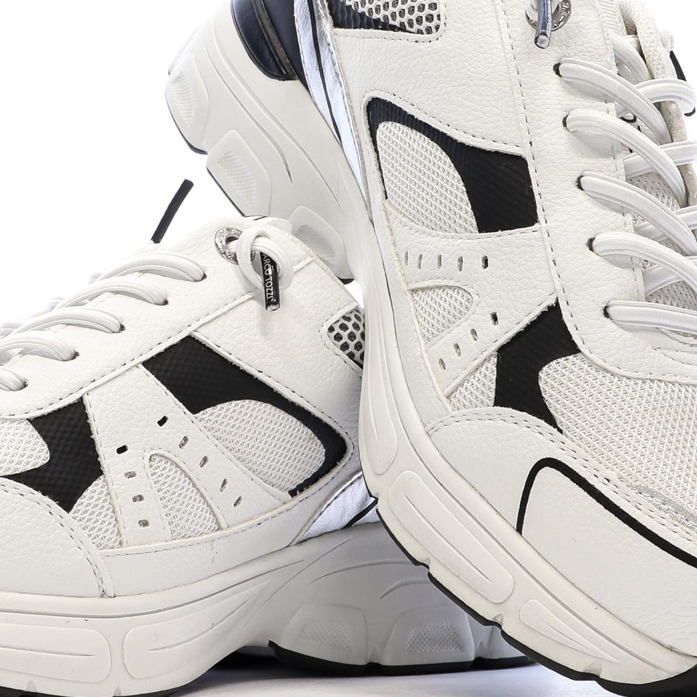 Baskets Blanches/Grises/Noires Femme Marco Tozzi Comb vue 7