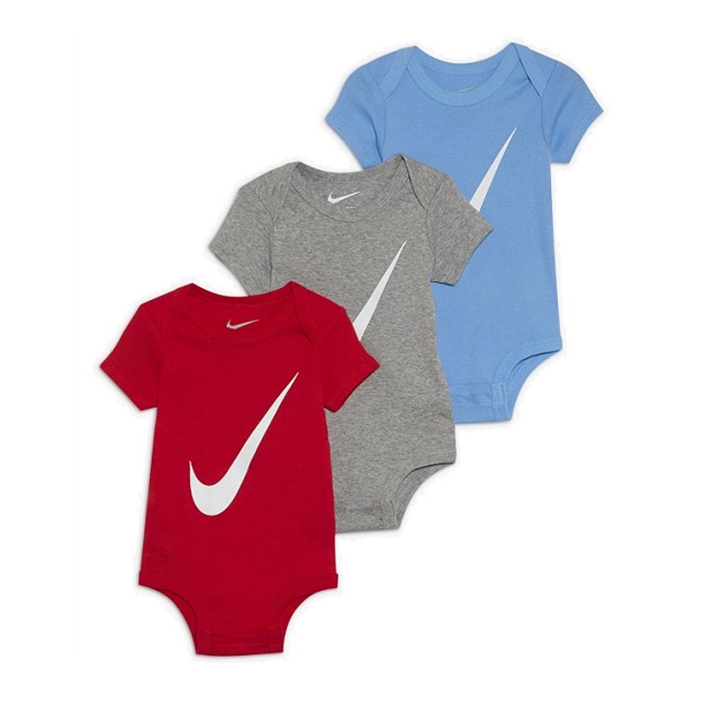3 x Body Rouge/Bleu/Gris Garçon Nike Swoosh 3 pas cher