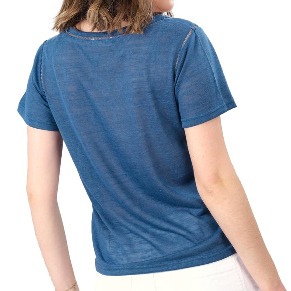 T-shirt Bleu Femme Deeluxe Colyne vue 2