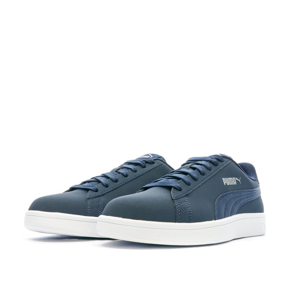 Baskets Marine/Blanc Homme Puma Smash v2 Buck vue 6