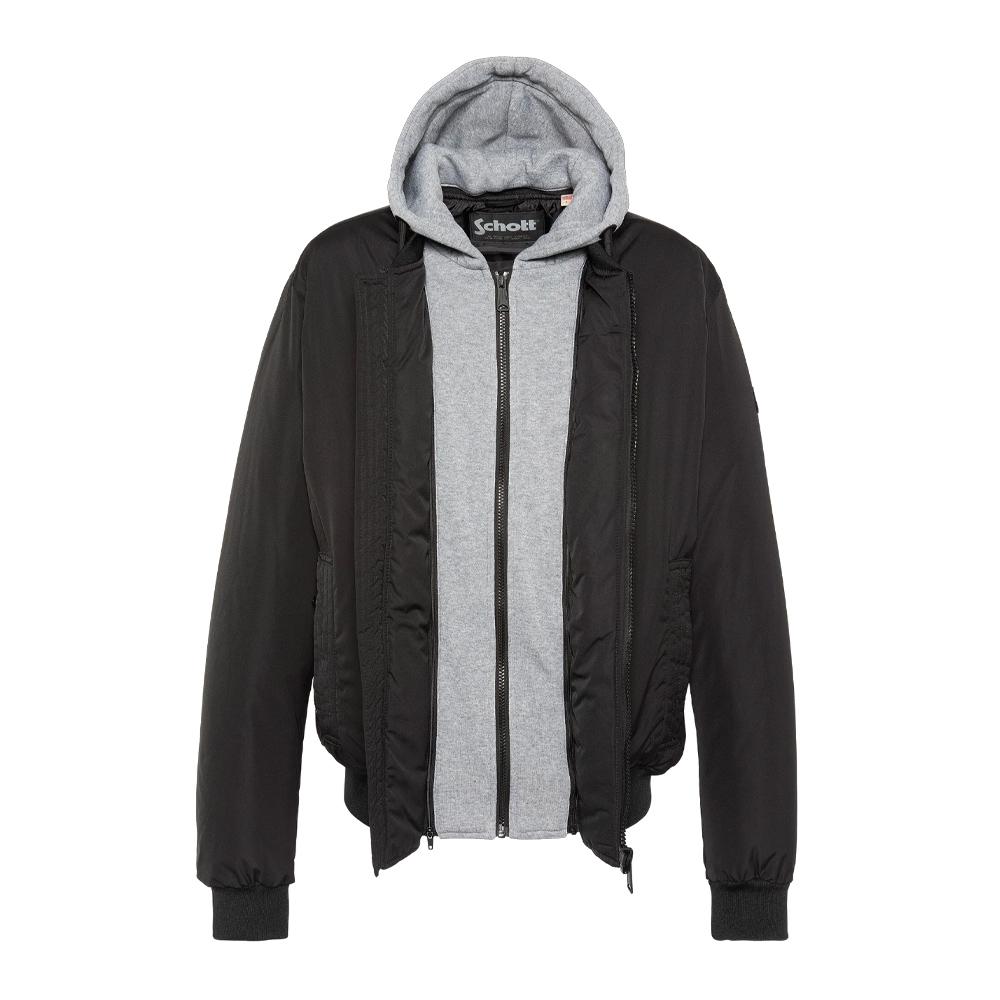 Blouson Noir Schott Pastron Amovible vue 3