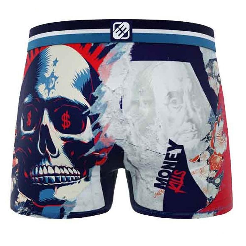 Boxer Gris/Marine Homme Freegun Microfibre vue 2