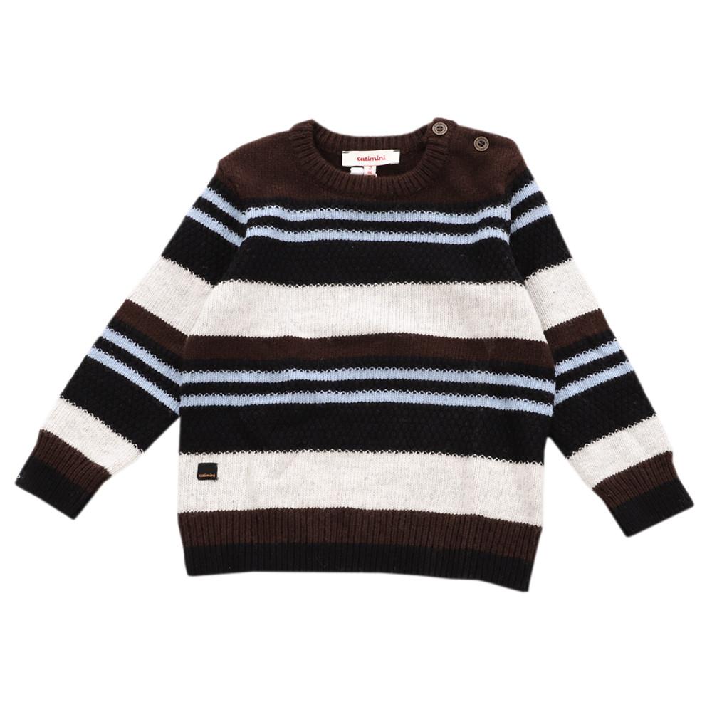 Pull Enfant Marron Blanc Catimini CR18084 pas cher