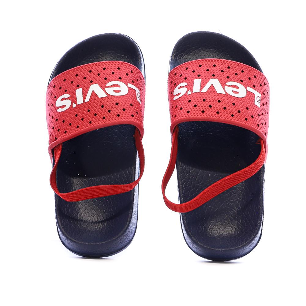 Claquettes Marine/Rouge Garçon Levi's Perf vue 3