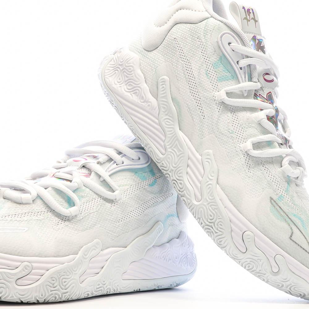 Chaussures de basket Blanches Garçon/Fille Puma Mb.03 Iridescent vue 7