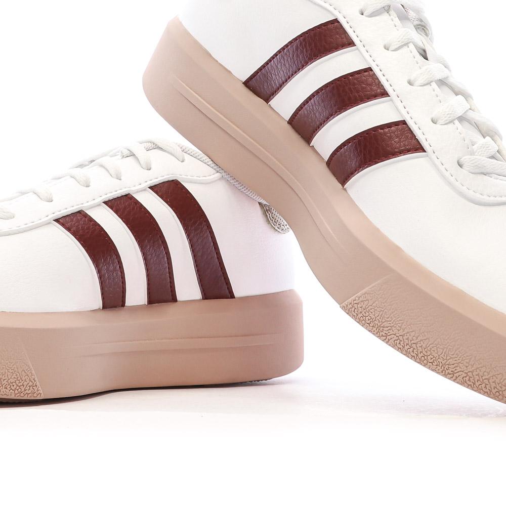 Baskets Beiges/Bordeaux Femme Adidas Court Platform vue 7