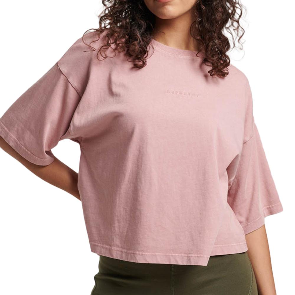T-shirt Rose Femme Superdry Micro Logo pas cher