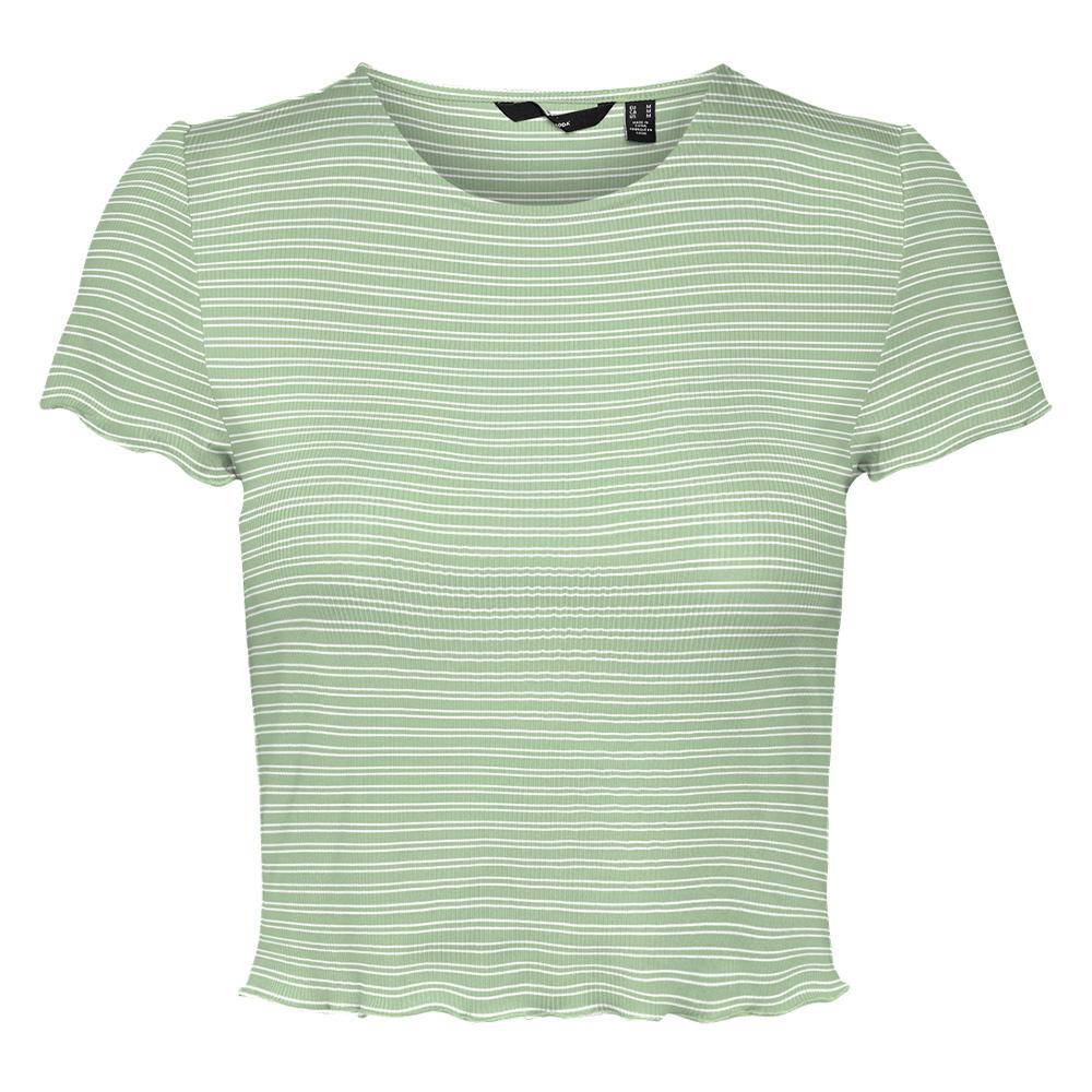T-Shirt Vert/Blanc à Motifs Femme Vero Moda Madi Jill pas cher