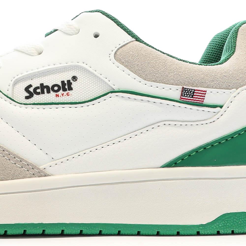 Baskets Blanches/Vertes Homme Schott Elmas vue 7