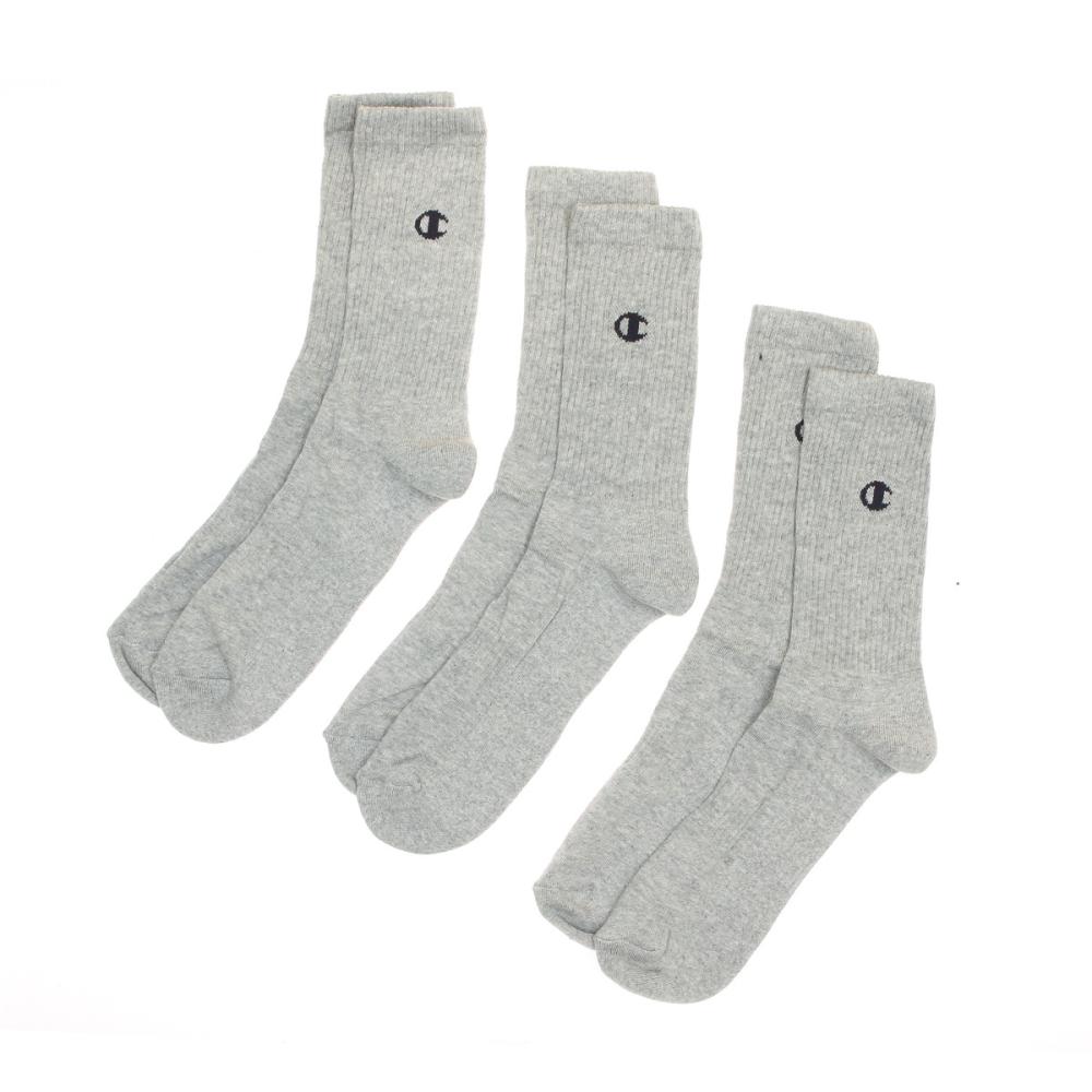 X3 Paires de Chaussettes Grises Mixte Champion pas cher