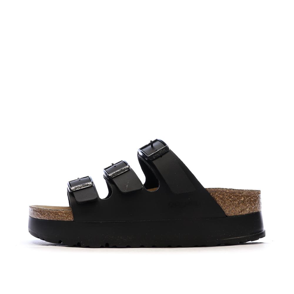Sandales Noires Femme Birkenstock Arizona Papflex pas cher