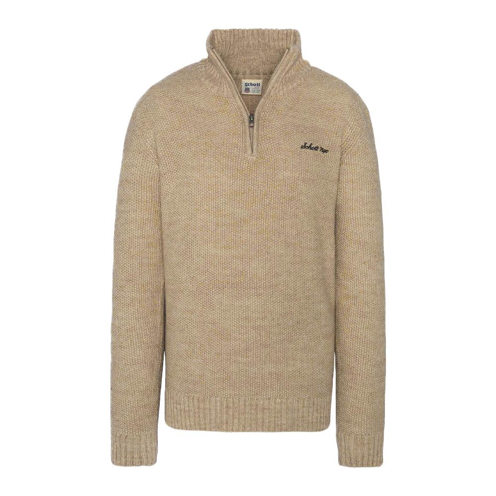 Pull zip Écru Homme Schott Plaloha pas cher