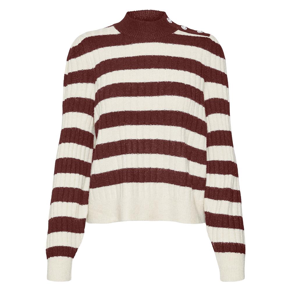 Pull Rayures Bordeaux/Blanc Femme Vero Moda Melya pas cher
