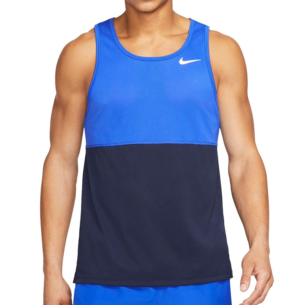 Débardeur Bleu/Noir Homme Nike Df Run pas cher
