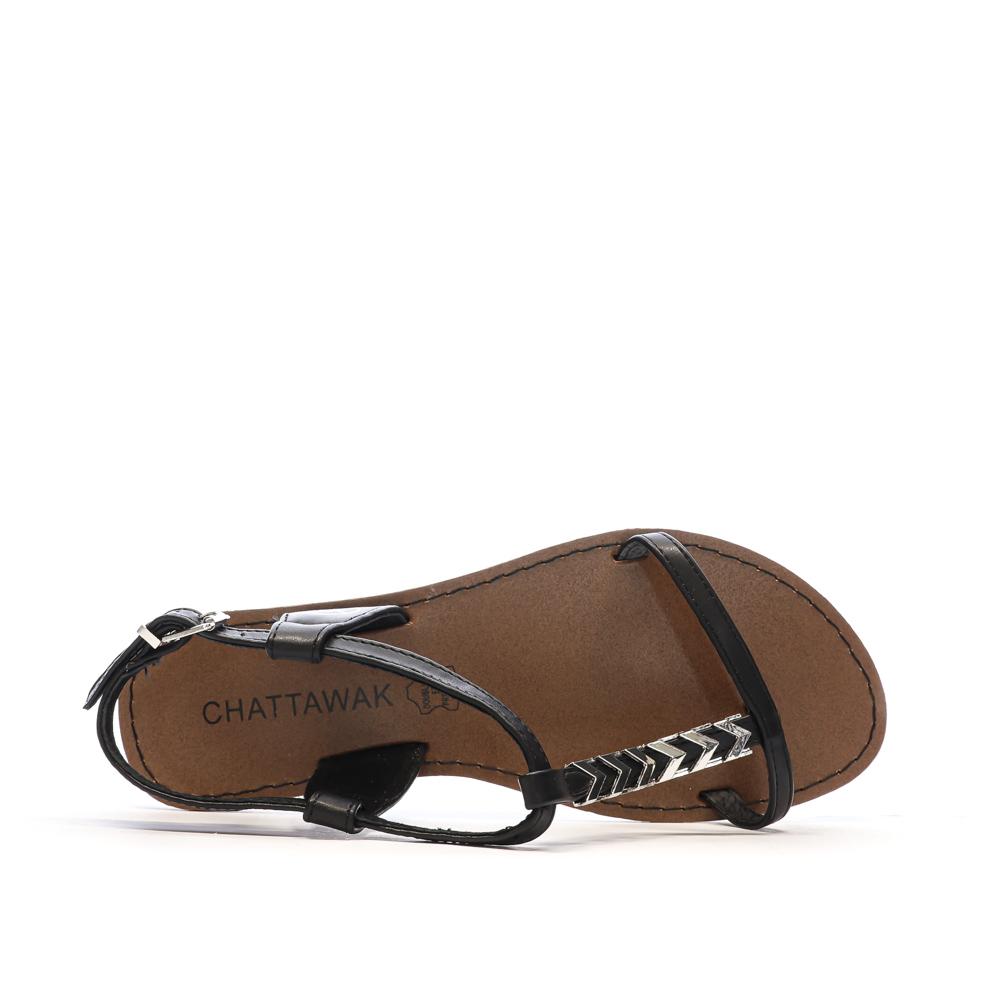 Sandales Noires Femme Chattawak PETUNIA vue 4