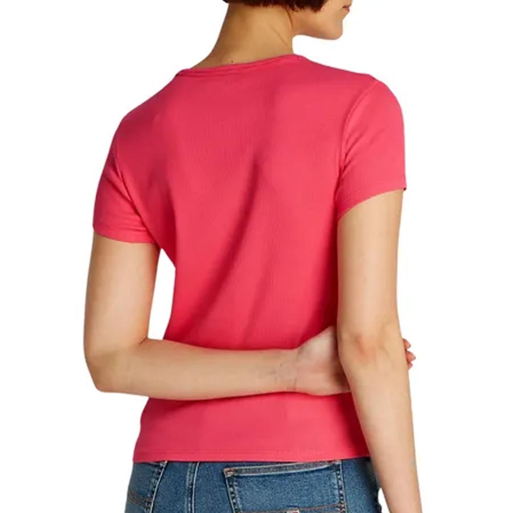 T-Shirt Rose Femme Tommy Hilfiger DW0DW17383 vue 2