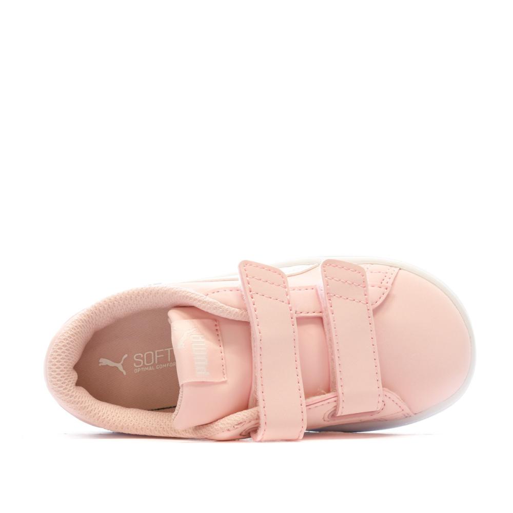 Baskets Rose Bébé Fille Puma Smash v2 Buck V Inf vue 4