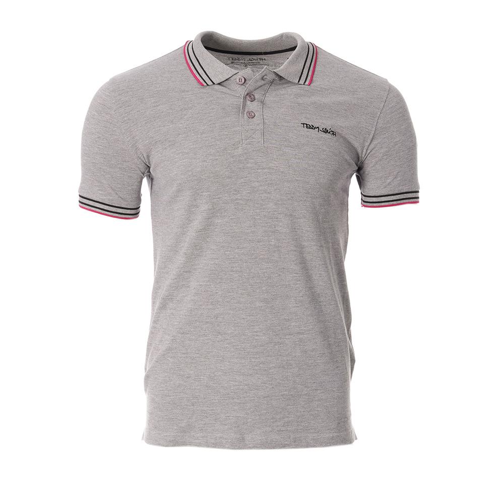 Polo Gris/Rose Homme Teddy Smith Pasian pas cher