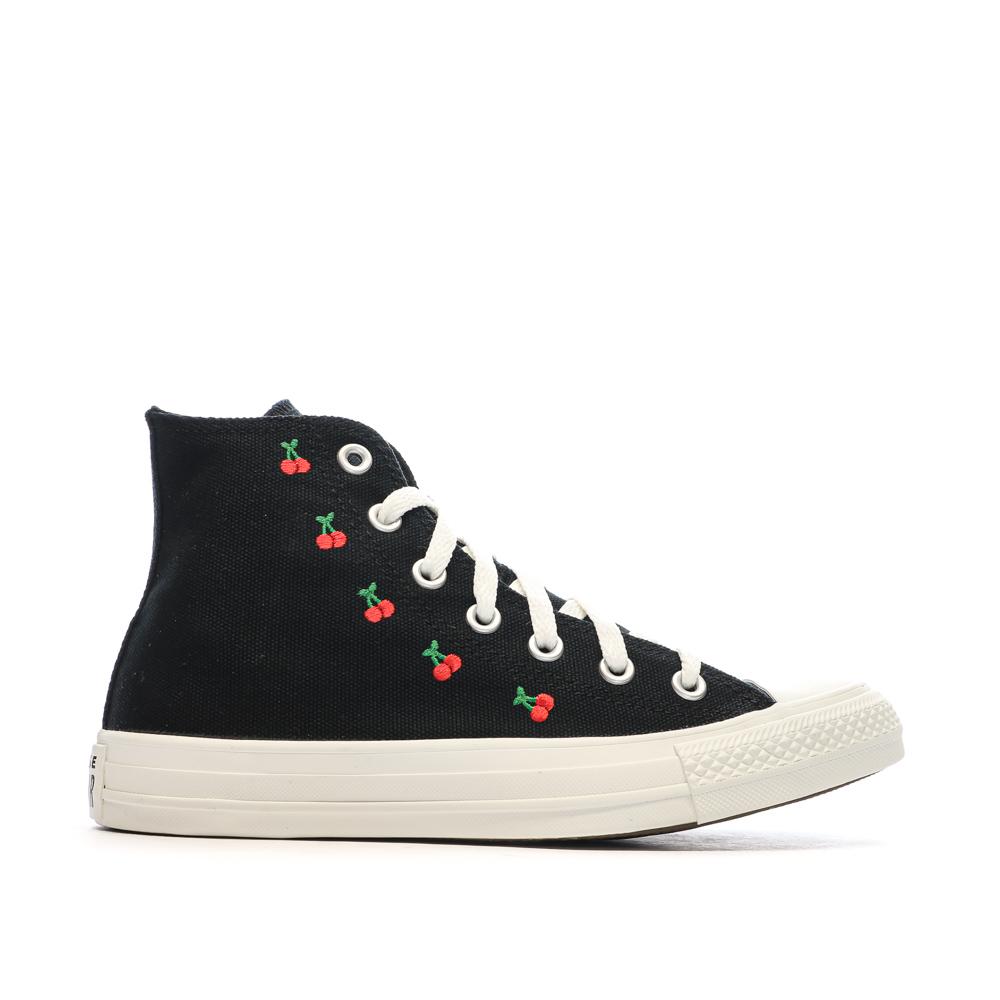 Baskets Noires Femme Converse Chuck Taylor All Star Cherries vue 2