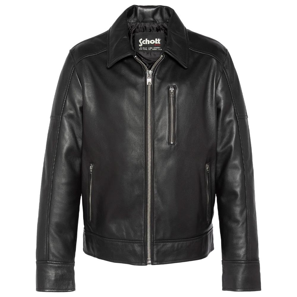 Blouson Noir Homme Schott LCADAM vue 3