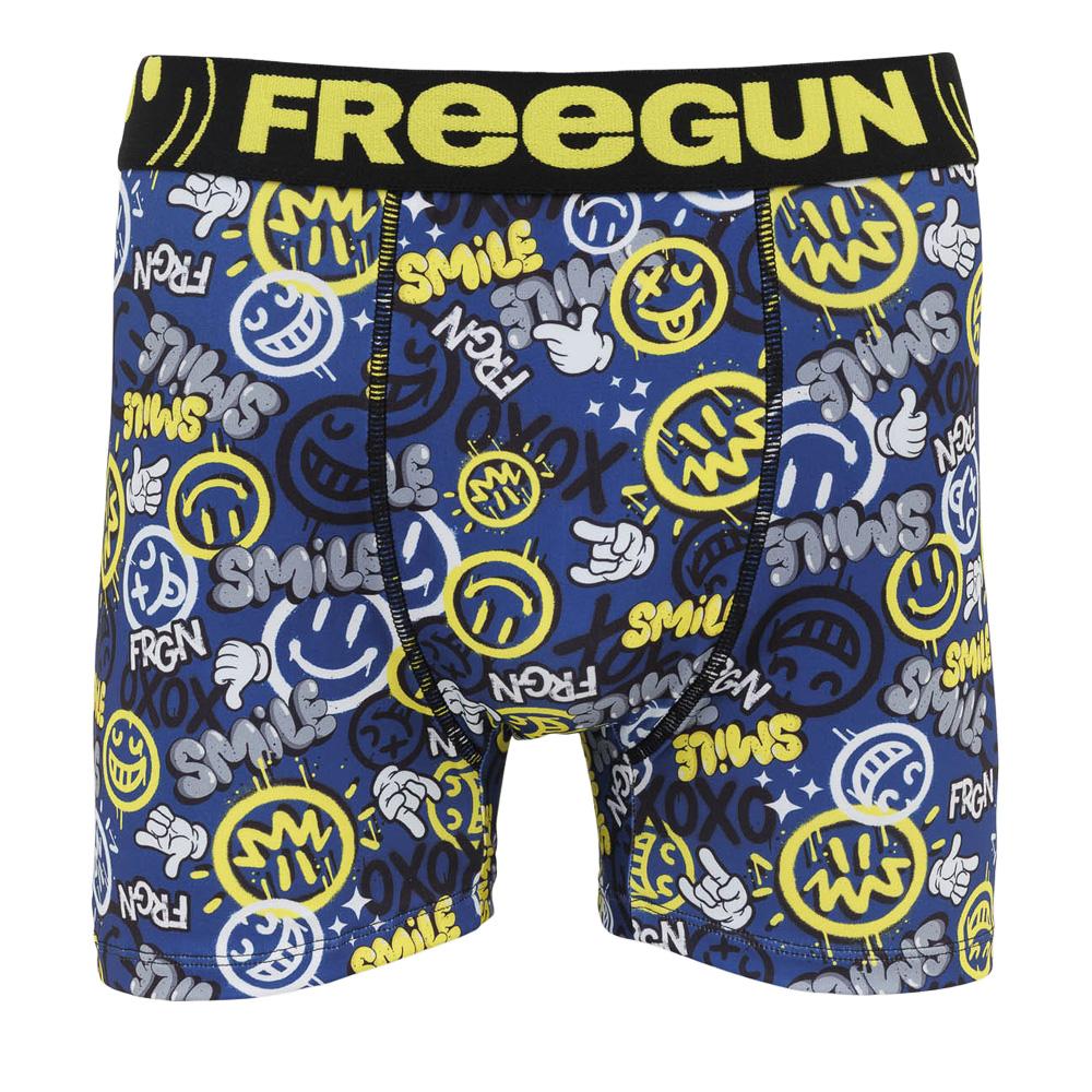 Boxer Bleu/Jaune Garçon Freegun Smile pas cher