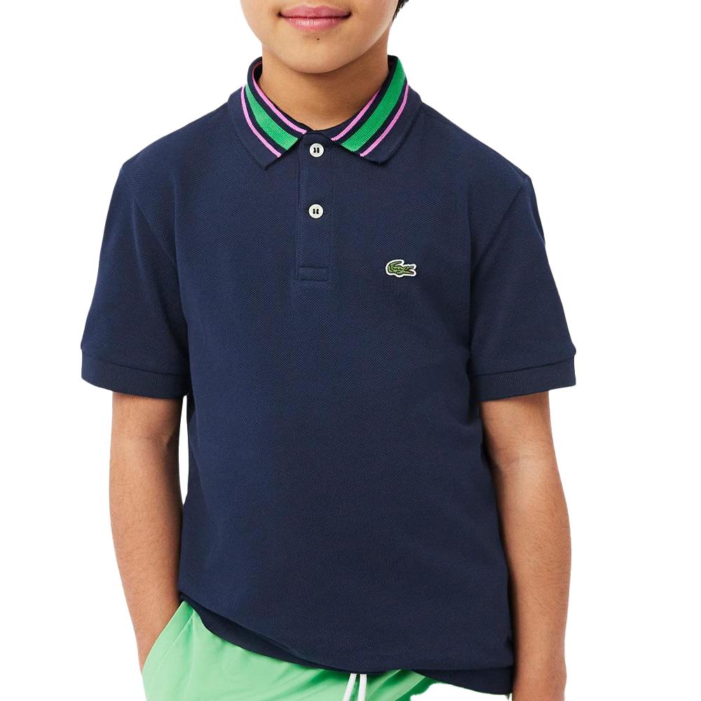 Polo Marine Garçon Lacoste Petit Polo Pique pas cher