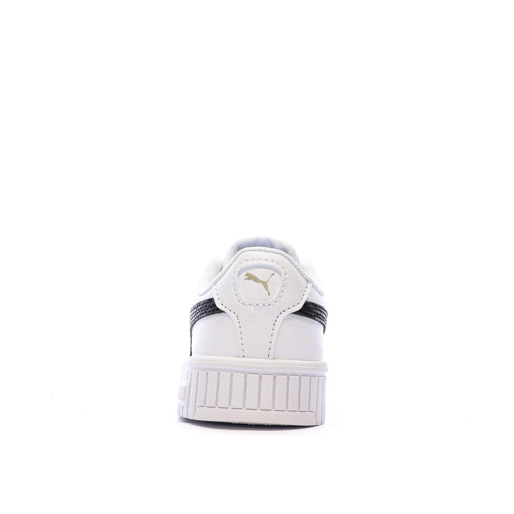 Baskets Blanche/Noir Fille Puma Carina 2.0 Zebra vue 3